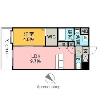 センターコート博多駅南【1303号室】の間取り