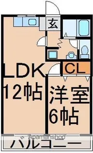 屋城ハイムA棟【1階】の間取り