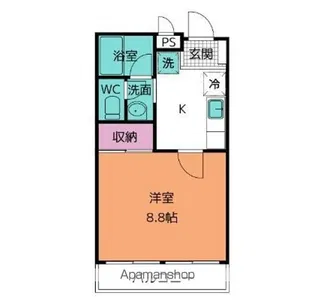 ベリーズ朝日【3階】の間取り