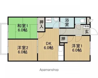 エーデルフジモリA棟【103号室】の間取り