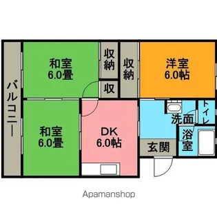 パークサイド井上【106号室】の間取り