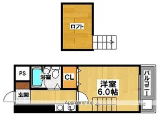 カサブランカ初芝【201号室】の間取り