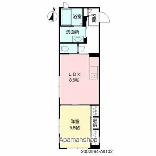シャルマン勝富【1階】の間取り