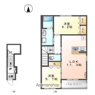 リバレイン【2階】の間取り