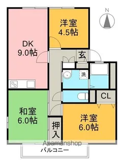 ウィンディア木の丸【1階】の間取り