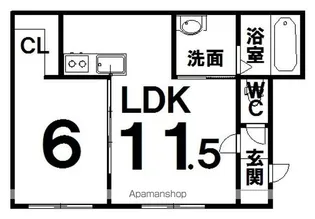 1LDKの間取り画像