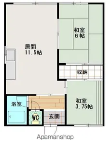 コーポ海洋【B1号室】の間取り