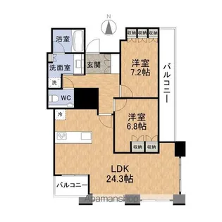 シンフォニアタワーコート福井【1406号室】の間取り