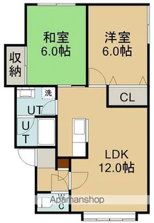 ヒルズクレスト富岡【202号室】の間取り