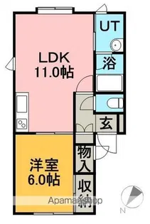 スリーハイツ【201号室】の間取り