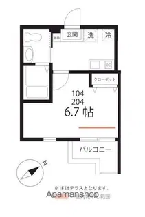 ハーミットクラブハウス三ツ沢下町【1階】の間取り