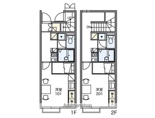 レオパレス馬木【109号室】の間取り