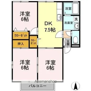 サンヴェール A棟【2階】の間取り