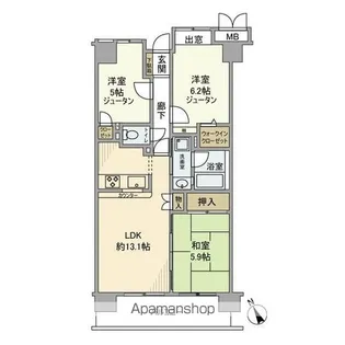 ディアハイム北松戸【5階】の間取り