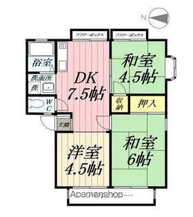 埼玉県八潮市緑町5丁目【アパート】の間取り