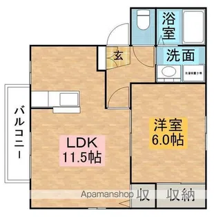 シャルムD【102号室】の間取り