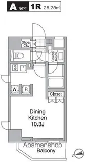 レジディア目黒Ⅳ【6階】の間取り
