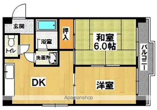 大阪府大阪市住吉区苅田5丁目【マンション】の間取り
