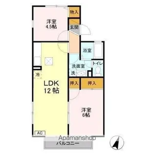 アリュール B【1階】の間取り