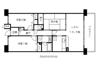 パデシオン桃山南【303号室】の間取り
