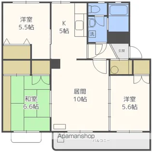 テレパレス北郷白石駅前2号棟【243号室】の間取り