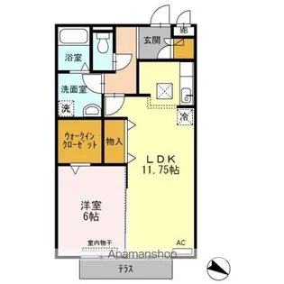 サンシャインービレッジ【1階】の間取り