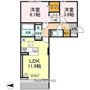 DーROOM藤崎【1階】の間取り
