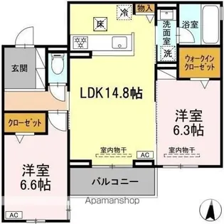 D CREST安東1丁目【1階】の間取り