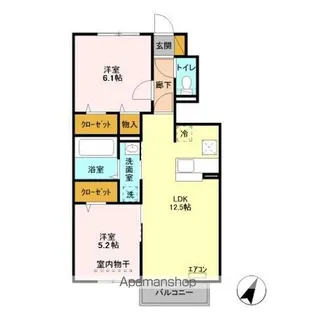 キャトルセゾン G【1階】の間取り