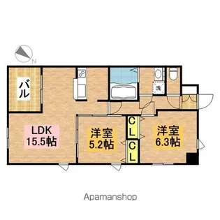 グランパーク天神C棟【3階】の間取り