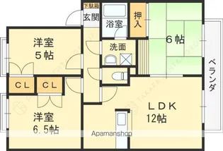 西岡ハイツⅡ B棟【104号室】の間取り