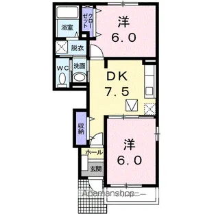 ベル・アンジュA【1階】の間取り