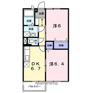 コーポサンレモ B【1階】の間取り