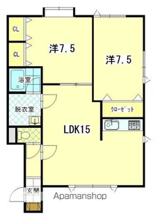 メゾン・ド・マキ【102号室】の間取り