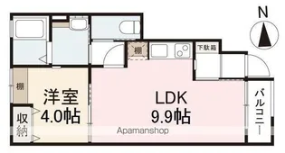 エイチツー【105号室】の間取り
