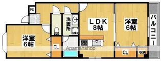 シャルマンミナト【202号室】の間取り