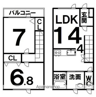 KM−Ⅵ【C号室】の間取り