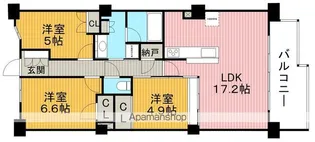 グランロジュマン豊中少路D街区【6階】の間取り