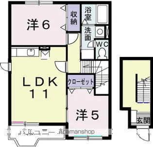 フラワーズA【2階】の間取り