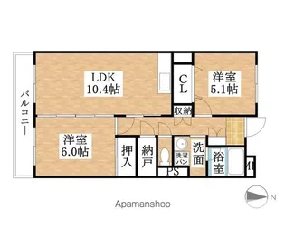 愛知県北名古屋市弥勒寺東2丁目【マンション】の間取り