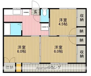 ハイツフリージア【101号室】の間取り
