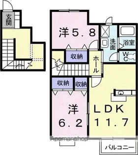 プラティーク長尾【2階】の間取り