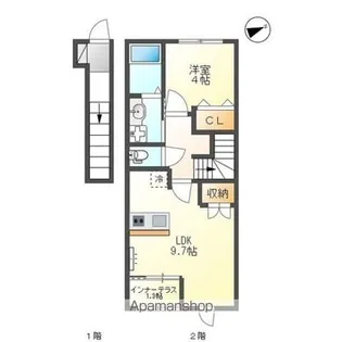 滋賀県草津市矢倉1丁目【アパート】の間取り