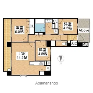 GRANPASEO丸の内【7階】の間取り