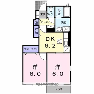 サンシャインオールウェイズA【1階】の間取り