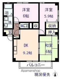 サンフラワー【102号室】の間取り