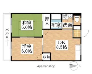 メゾンホワイエ【206号室】の間取り