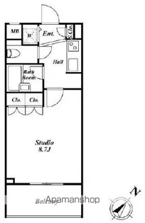 1Rの間取り画像