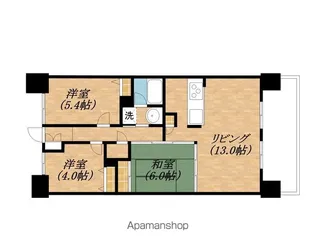 ファミール長浜・豊公園前【10階】の間取り