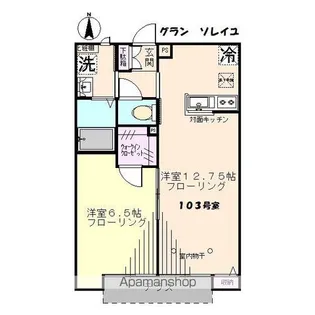 グランソレイユ【103号室】の間取り